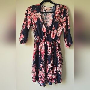 Band Of Gypsies Floral Wrap Dress Size S